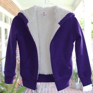 PURPLE HOODIE FLEECE LINED JACKET IS NWT